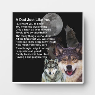 Dad Poem Plaque - Wolf Design