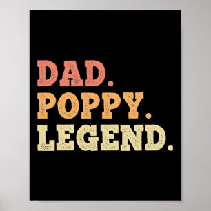 Dad Poppy Legend Retro Vintage Funny Legendary Poster