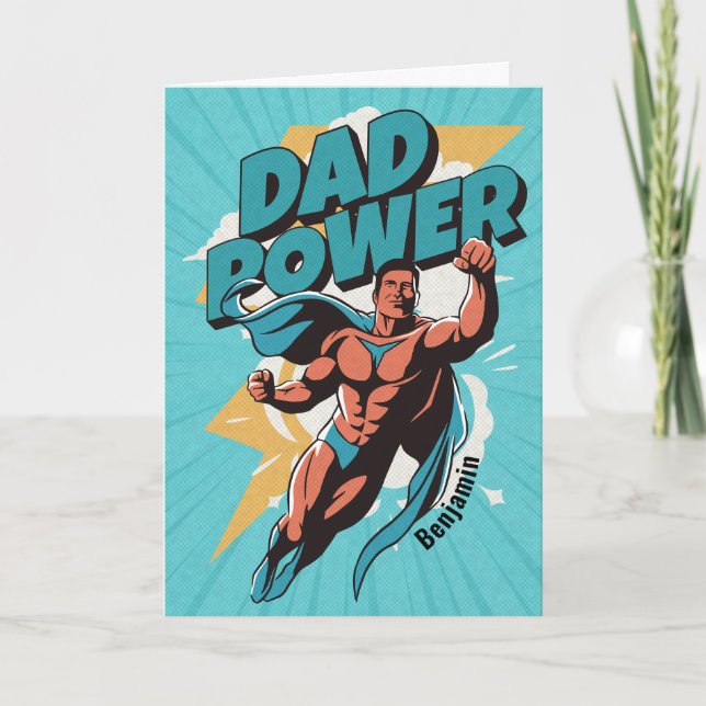 Dad Power Personalised Father's Day Card (Front)
