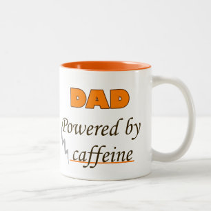 Dad Powered by caffeine Two-Tone Coffee Mug
