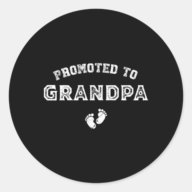 Dad Promoted To Grandpa Pregnancy Announcet Classic Round Sticker (Front)