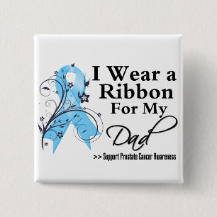 Dad Prostate Cancer Ribbon 15 Cm Square Badge