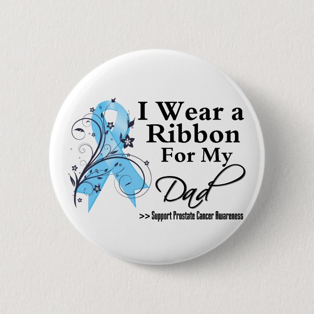 Dad Prostate Cancer Ribbon 6 Cm Round Badge (Front)