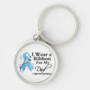 Dad Prostate Cancer Ribbon Key Ring