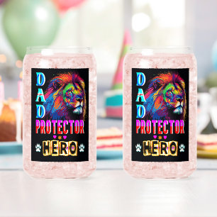 Dad Protector Hero Can Glass