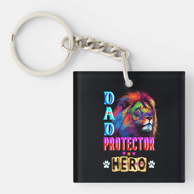 Dad Protector Hero Key Ring (Front)
