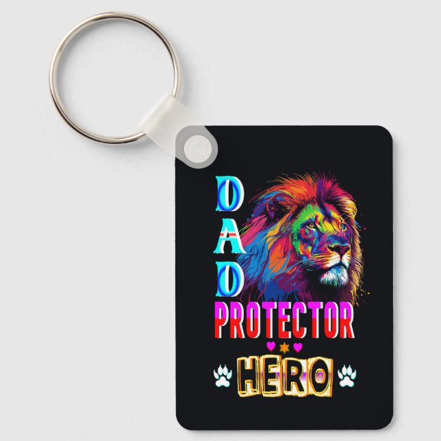 Dad Protector Hero Key Ring (Front)