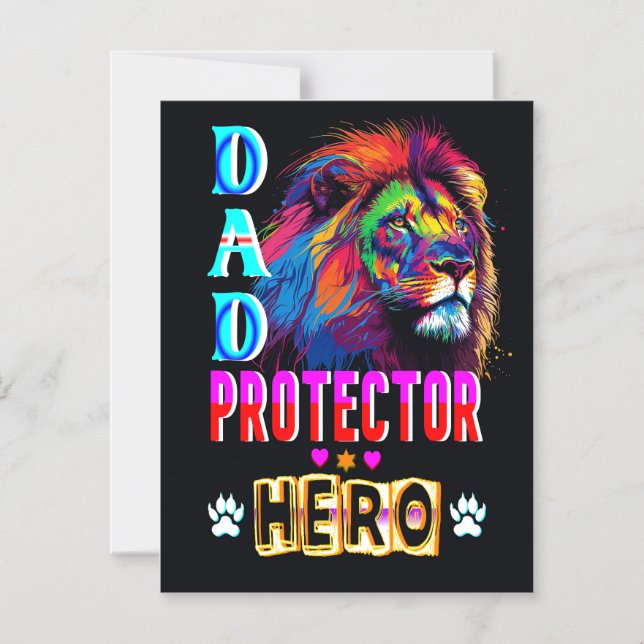 Dad Protector Hero Magnetic Invitation (Front)