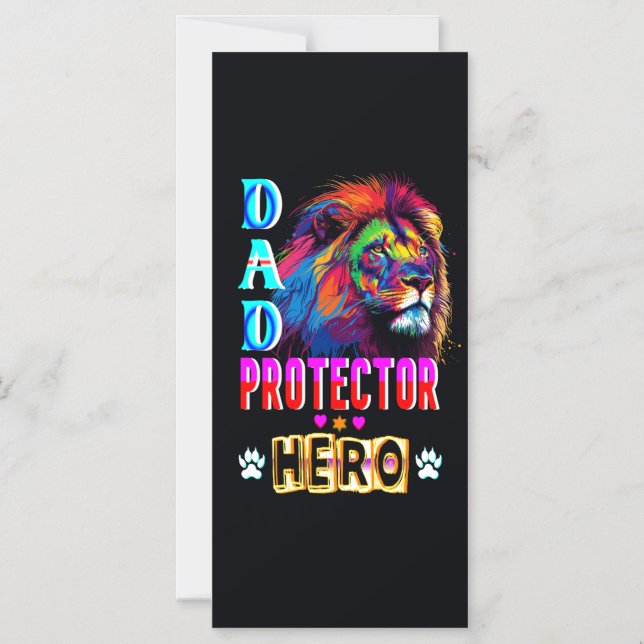 Dad Protector Hero Magnetic Invitation (Front)