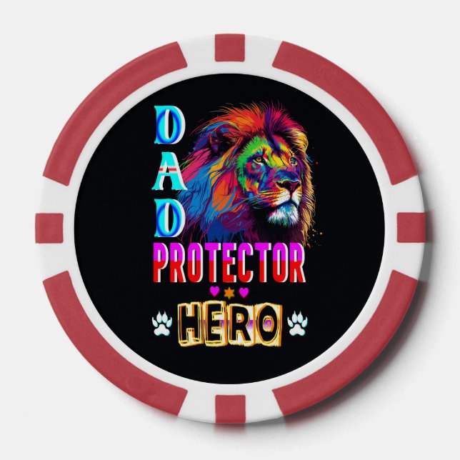 Dad Protector Hero Poker Chips (Front)