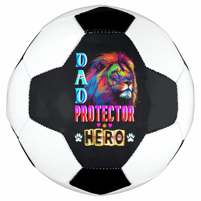 Dad Protector Hero Soccer Ball (Front)