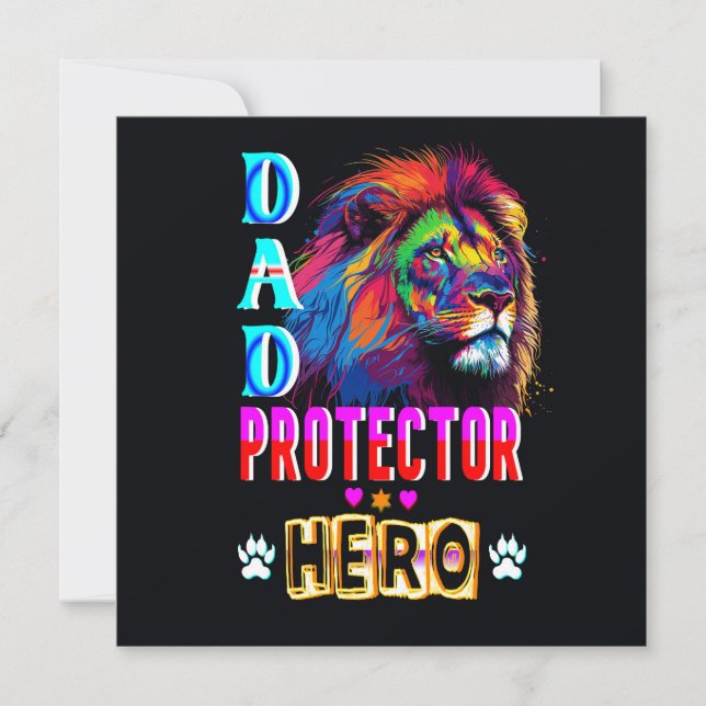 Dad Protector Hero Thank You Card (Front)