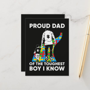 Dad Puzzle Autism Awareness Gift for Birthday Announcement Postcard
