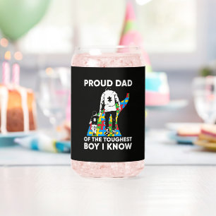 Dad Puzzle Autism Awareness Gift for Birthday Can Glass