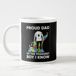 Dad Puzzle Autism Awareness Gift for Birthday Large Coffee Mug