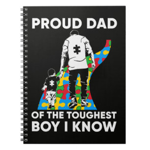 Dad Puzzle Autism Awareness Gift for Birthday Notebook