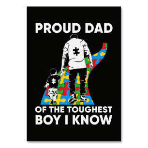 Dad Puzzle Autism Awareness Gift for Birthday Table Number