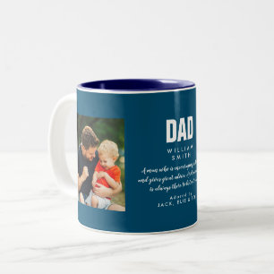 Dad Quote Modern Cool Photo Blue Two-Tone Coffee Mug