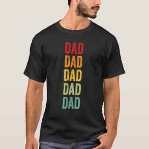 Dad Rainbow Text Dad Colourful T-Shirt