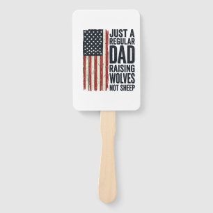 Dad Raising Wolves Patriotic Vintage Shirt Design_ Hand Fan