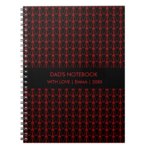 Dad, Red Coconut Trees Pattern Christmas Notebook
