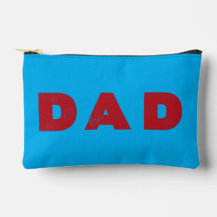 Dad [Red Distressed Text] Accessory Pouch