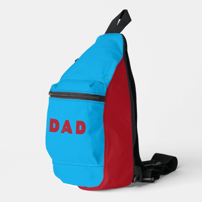 Dad [Red Distressed Text] Sling Bag (Right Corner)