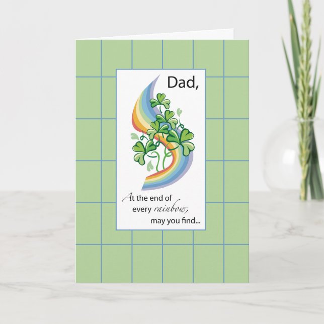 Dad, Religious St. Patrick’s Day Rainbow Card (Front)