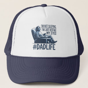 Dad resting eyes funny quote gift trucker hat