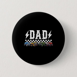 Dad Retro Monster Truck Family Crew Birthday Match 6 Cm Round Badge