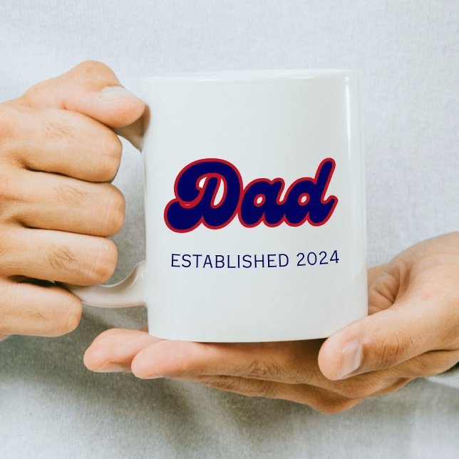 Dad retro red and blue, custom year  coffee mug (Creator Uploaded)