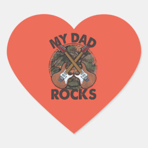 Dad Rock For Father's Day Heart Sticker