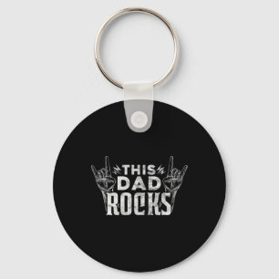 Dad Rocks Rock N Roll Heavy Metal Fathers Day Key Ring