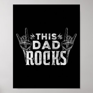 Dad Rocks Rock N Roll Heavy Metal Fathers Day  Poster