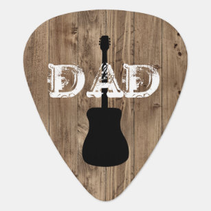 "Dad" Rustic Country Barn Wood Acoustic Guitar Pick
