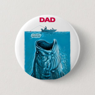 Dad’s Bass Boat 6 Cm Round Badge