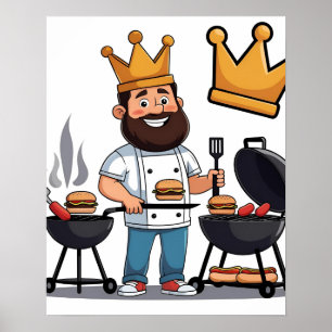 Dad’s BBQ Royalty Digital Poster Art