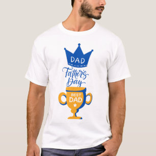 🎖️ Dad’s Crown & Champion Trophy – Stylish Father T-Shirt