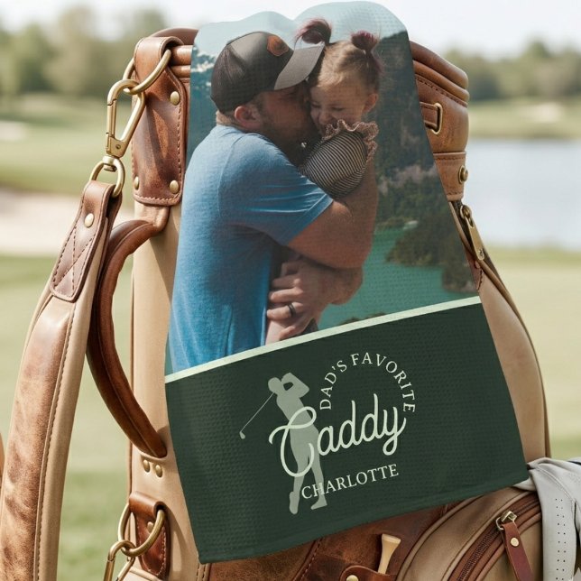 Dad’s Favourite Caddy Photo Golf Towel (Dad’s Favorite Caddy Photo Golf Towel)