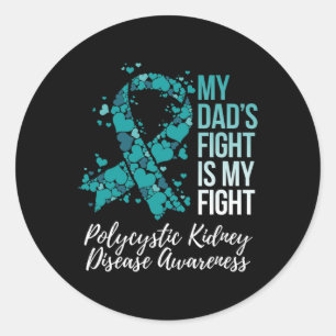 Dad’s Fight Polycystic Kidney Disease Pkd Awarenes Classic Round Sticker