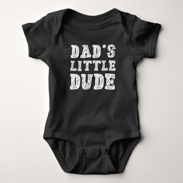 Dad’s Little Dude Baby Bodysuit (Front)