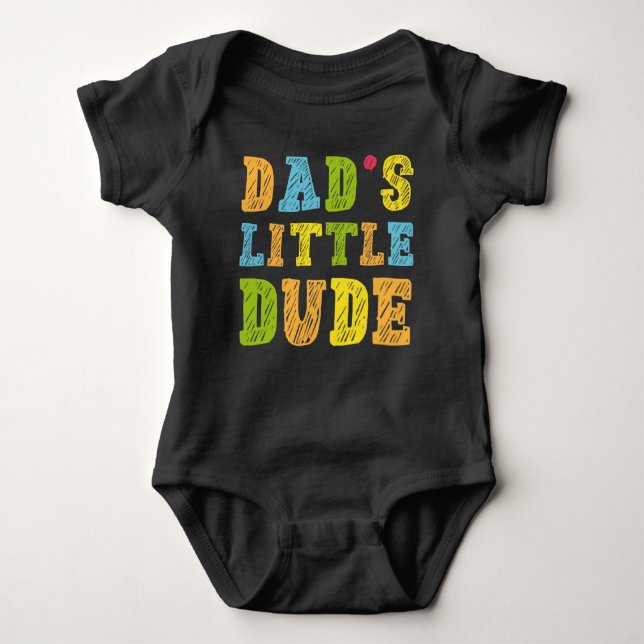 Dad’s Little Dude Baby Bodysuit (Front)