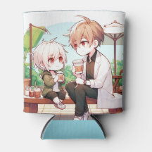 Dad’s Retreat – Chibi Father & Child Can Cooler