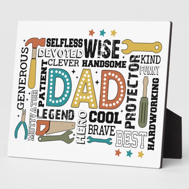 Dad’s Ultimate Toolkit: Built with Love & Strength Plaque (Side)