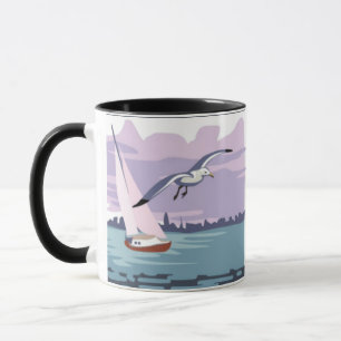 "DAD" Sailboat Ringer Mug