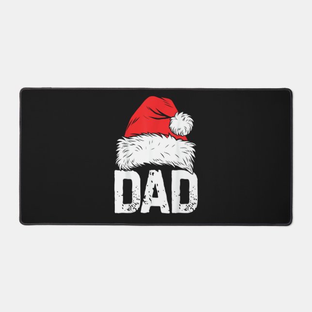 Dad Santa Christmas Family Matching Pajamas Papa F Desk Mat (Front)