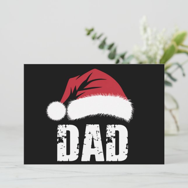 Dad Santa Christmas Family Matching Pyjamas Papa  Holiday Card (Standing Front)