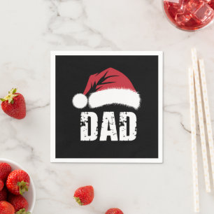 Dad Santa Christmas Family Matching Pyjamas Papa Napkin