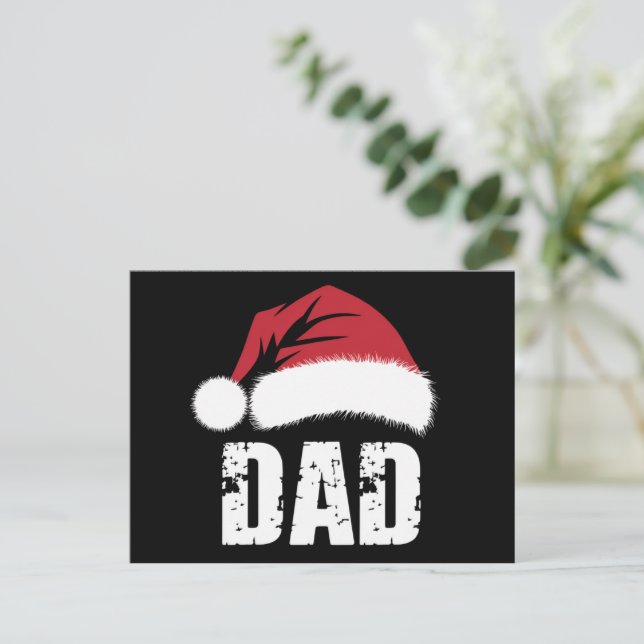 Dad Santa Christmas Family Matching Pyjamas Papa  Postcard (Standing Front)