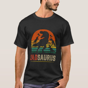 Dad saurus Rex Daddy Dinosaur 3 three Kids Father' T-Shirt